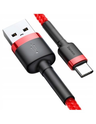 Baseus Cafule Kabel USB Do USB-C 1m 3A Czerwono-Czarny