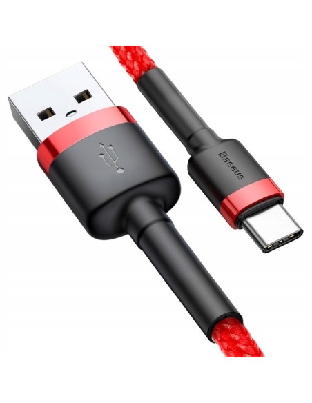 Baseus Cafule Kabel USB Do USB-C 1m 3A Czerwono-Czarny
