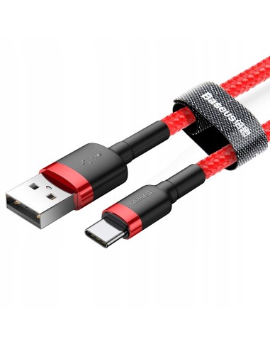 Baseus Cafule Kabel USB Do USB-C 1m 3A Czerwono-Czarny