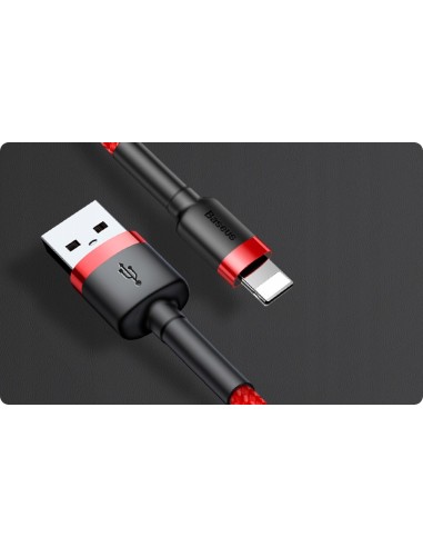 Baseus Cafule Kabel USB Do Lightning 2.4A 1m Czerwono-Czarny