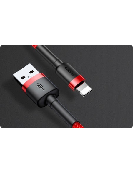 Baseus Cafule Kabel USB Do Lightning 2.4A 1m Czerwono-Czarny