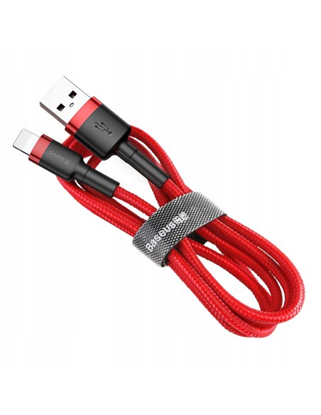 Baseus Cafule Kabel USB Do Lightning 2.4A 1m Czerwono-Czarny