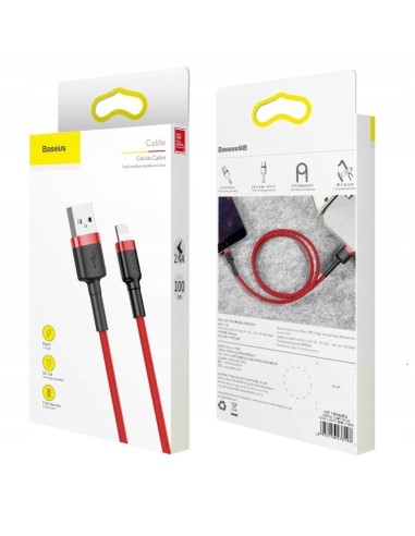 Baseus Cafule Kabel USB Do Lightning 2.4A 1m Czerwono-Czarny