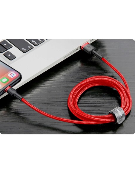 Baseus Cafule Kabel USB Do Lightning 2.4A 1m Czerwono-Czarny