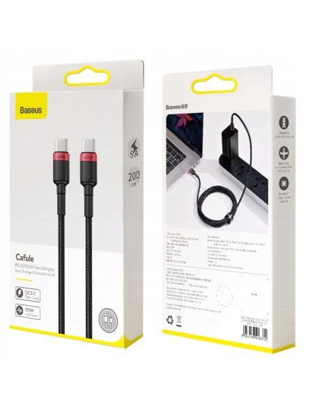 Baseus Cafule Kabel USB-C Do USB-C 100W 2m Czarny
