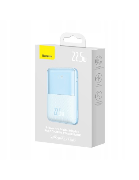 Baseus Bipow Pro Szybki Power Bank 20000mAh 22.5W Niebieski