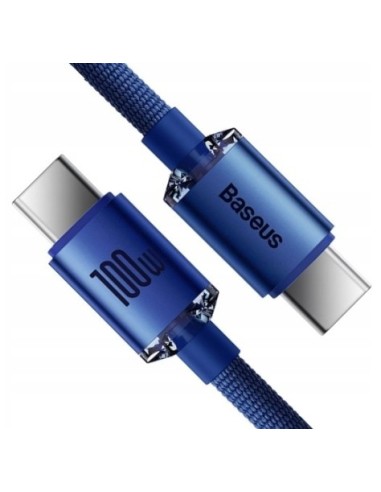 Baseus Crystal Shine Kabel USB-C Do USB-C 100W 2m Niebieski