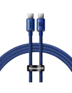 Baseus Crystal Shine Kabel USB-C Do USB-C 100W 2m Niebieski