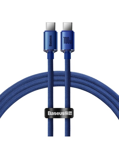 Baseus Crystal Shine Kabel USB-C Do USB-C 100W 2m Niebieski