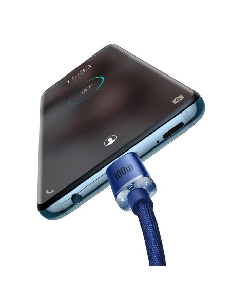 Baseus Crystal Shine Kabel USB-C Do USB-C 100W 2m Niebieski