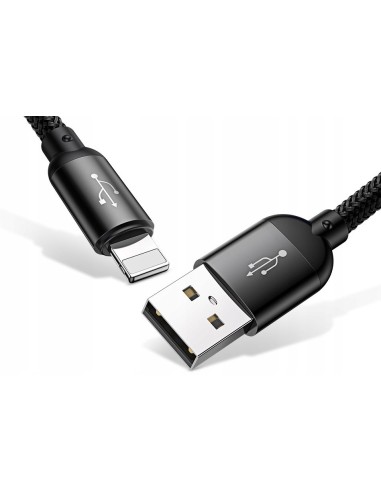 Baseus Three Primary Colors Kabel 3w1 USB Do Lightning Micro USB-C 3.5A 30cm
