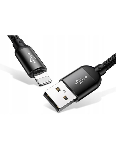 Baseus Three Primary Colors Kabel 3w1 USB Do Lightning Micro USB-C 3.5A 30cm