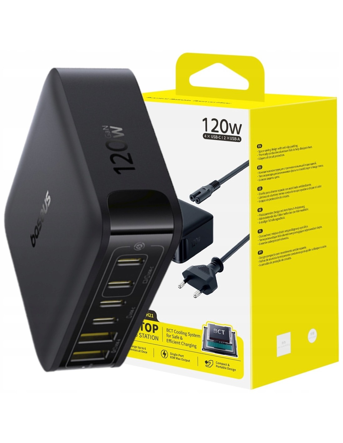 Baseus EnerFill FH21 Stacja Ładująca 4C+2U 120W Czarna