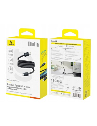 Baseus Dynamic 4 Pro Kabel magnetyczny USB-C do USB-C 100W Czarny