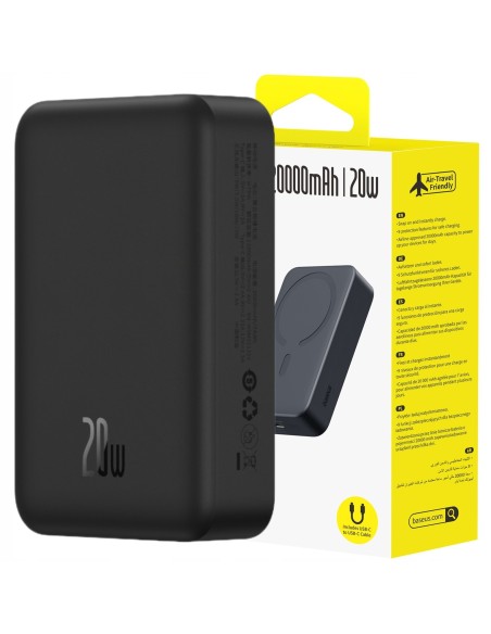 Baseus EnerFill FM41 Mini Magnetyczny Power Bank 20000mAh 20W Czarny