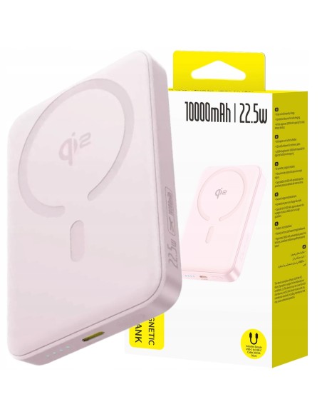Baseus EnerFill FM12 Qi2 Magnetyczny Power Bank 10000mAh 22.5W Różowy
