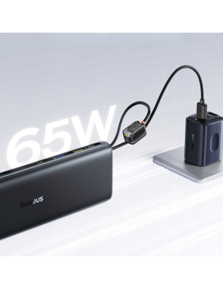 Baseus EnerFill FC41 Power Bank Z Wbudowanymi Kablami USB-C 25000mAh Czarny