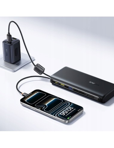 Baseus EnerFill FC41 Power Bank Z Wbudowanymi Kablami USB-C 25000mAh Czarny