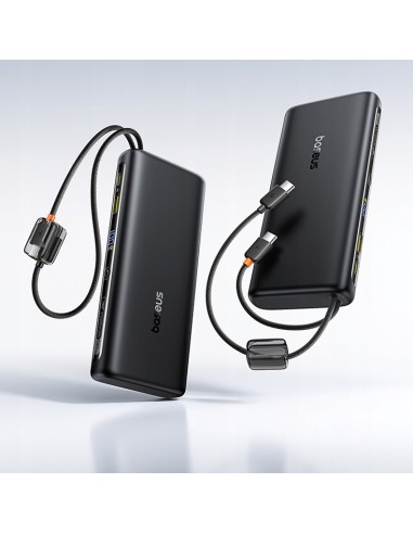 Baseus EnerFill FC41 Power Bank Z Wbudowanymi Kablami USB-C 25000mAh Czarny