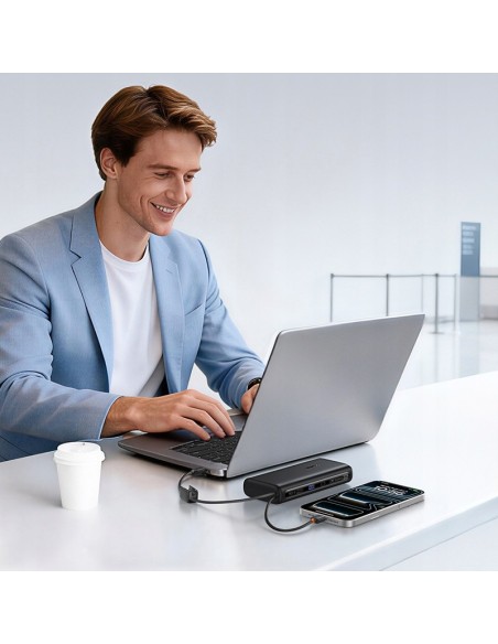Baseus EnerFill FC41 Power Bank Z Wbudowanymi Kablami USB-C 25000mAh Czarny