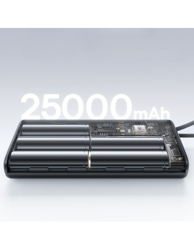 Baseus EnerFill FC41 Power Bank Z Wbudowanymi Kablami USB-C 25000mAh Czarny