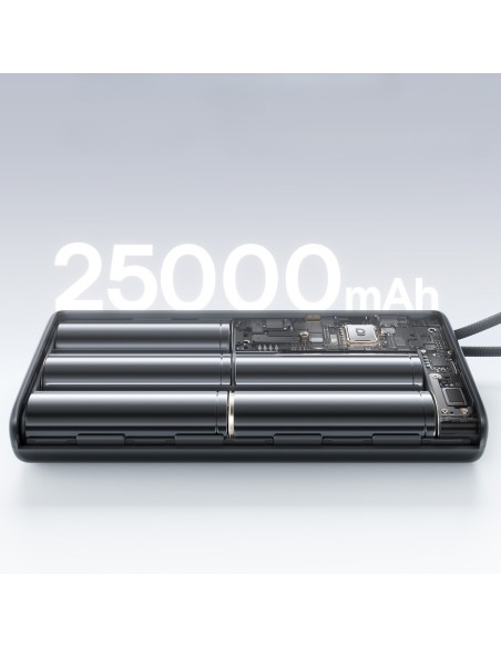 Baseus EnerFill FC41 Power Bank Z Wbudowanymi Kablami USB-C 25000mAh Czarny