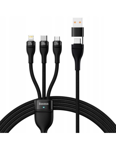Baseus Flash Series 2 Kabel USB-C / USB-A Do USB-C Lightning Micro USB 1.2m 100W Czarny