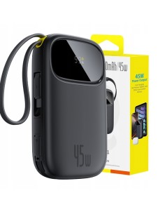 Baseus EnerFill FC31 Qpow 3 Power Bank Z Cyfrowym Wyświetlaczem Z Kablem USB-C+iP 20000mAh 45W Czarny