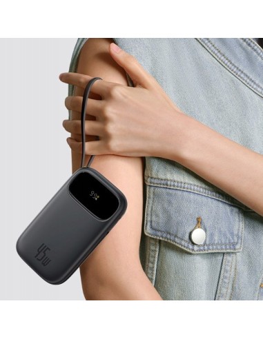 Baseus EnerFill FC31 Qpow 3 Power Bank Z Cyfrowym Wyświetlaczem Z Kablem USB-C+iP 20000mAh 45W Czarny