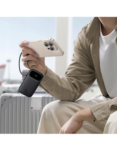 Baseus EnerFill FC31 Qpow 3 Power Bank Z Cyfrowym Wyświetlaczem Z Kablem USB-C+iP 20000mAh 45W Czarny