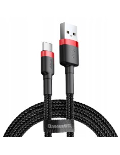 Baseus Cafule Kabel USB Do USB-C 1m 3A Czarno-Czerwony