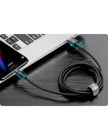 Baseus Cafule Kabel USB Do USB-C 1m 3A Czarno-Czerwony