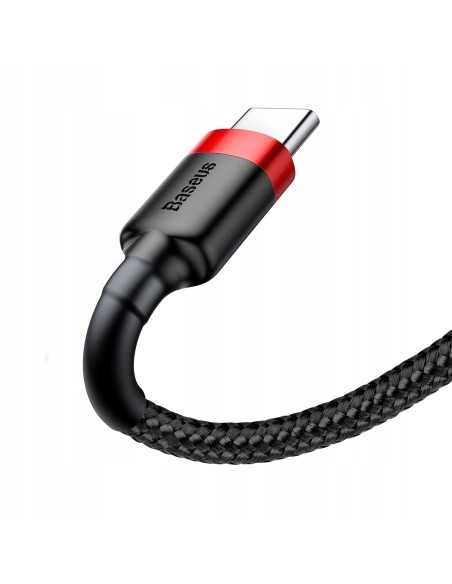Baseus Cafule Kabel USB Do USB-C 1m 3A Czarno-Czerwony