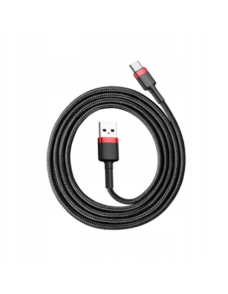Baseus Cafule Kabel USB Do USB-C 1m 3A Czarno-Czerwony