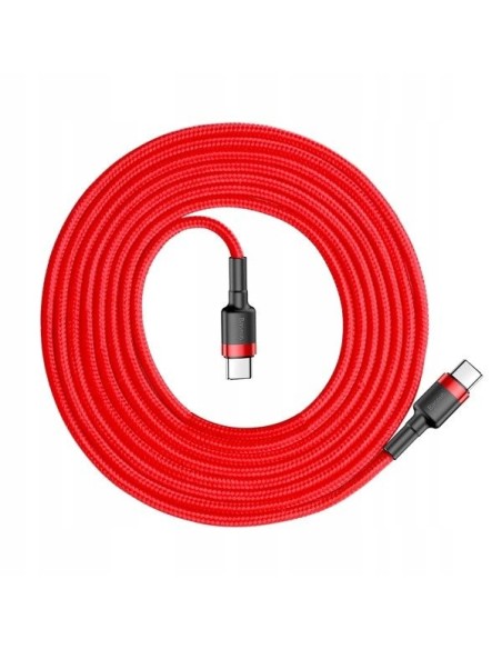 Baseus Cafule Kabel USB-C Do USB-C 60W 2m Czerwono-Czarny