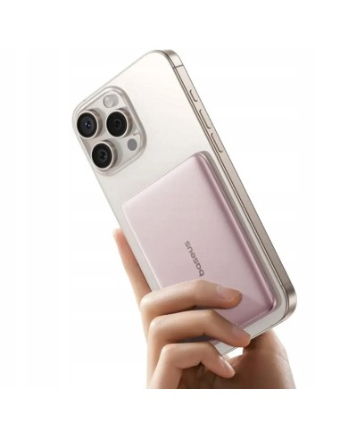 Baseus PicoGo AM41 Ultra-Slim MagnetycznyPower Bank 5000mAh 20W Różowy