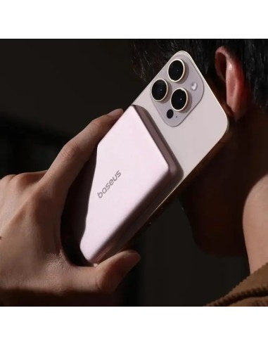 Baseus PicoGo AM41 Ultra-Slim MagnetycznyPower Bank 5000mAh 20W Różowy