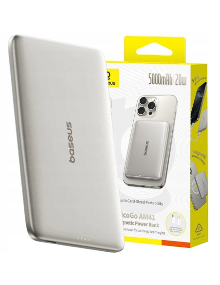 Baseus PicoGo AM41 Ultra-Slim Magnetyczny Power Bank 5000mAh 20W Szary