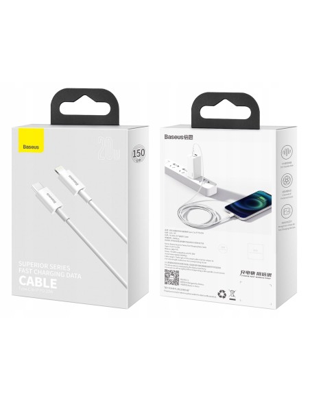 Baseus Superior Series Kabel USB-C Do Lightning 20W 1m Biały