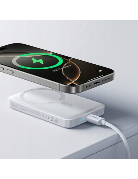 Baseus EnerFill FM11 Ultra-Mini Magnetyczny Power Bank 10000mAh 22.5W Biały