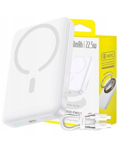 Baseus EnerFill FM11 Ultra-Mini Magnetyczny Power Bank 10000mAh 22.5W Biały