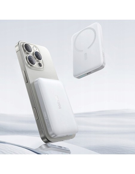 Baseus EnerFill FM11 Ultra-Mini Magnetyczny Power Bank 10000mAh 22.5W Biały