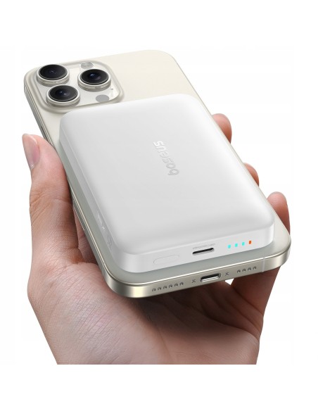 Baseus EnerFill FM11 Ultra-Mini Magnetyczny Power Bank 10000mAh 22.5W Biały