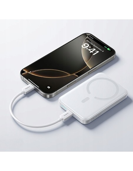 Baseus EnerFill FM11 Ultra-Mini Magnetyczny Power Bank 10000mAh 22.5W Biały