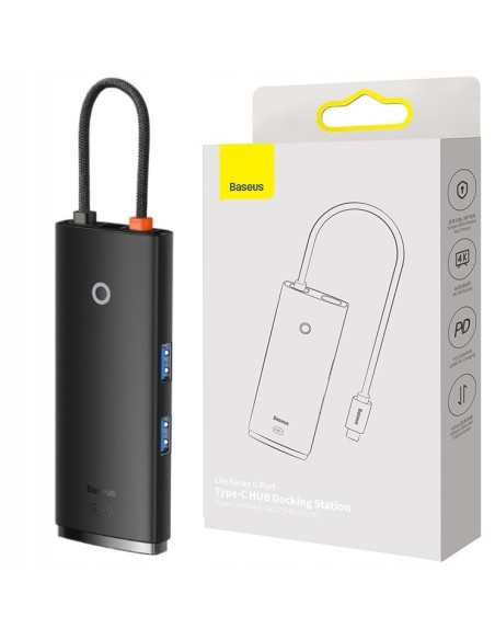 Baseus Lite Series 6-Port HUB USB-C 2x USB3.0 HDMI USB-C 100W