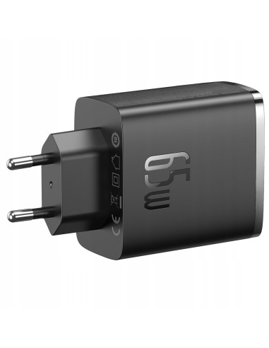Baseus GaN5 Cube Pro Ładowarka Sieciowa 2x USB-C USB-A 65W Czarny