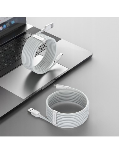 Baseus Simple Wisdom Kabel USB Do USB-C 5A 2szt 1.5m Biały