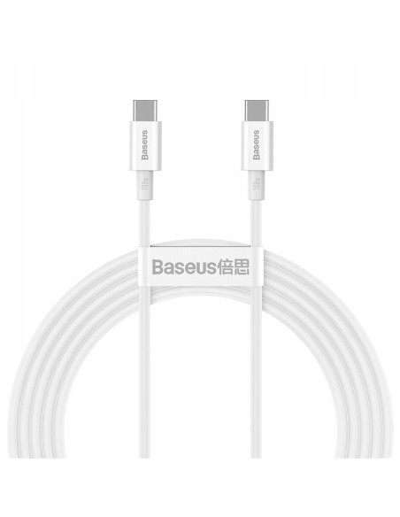 Baseus Superior Kabel USB-C Do USB-C 100W 2m Biały