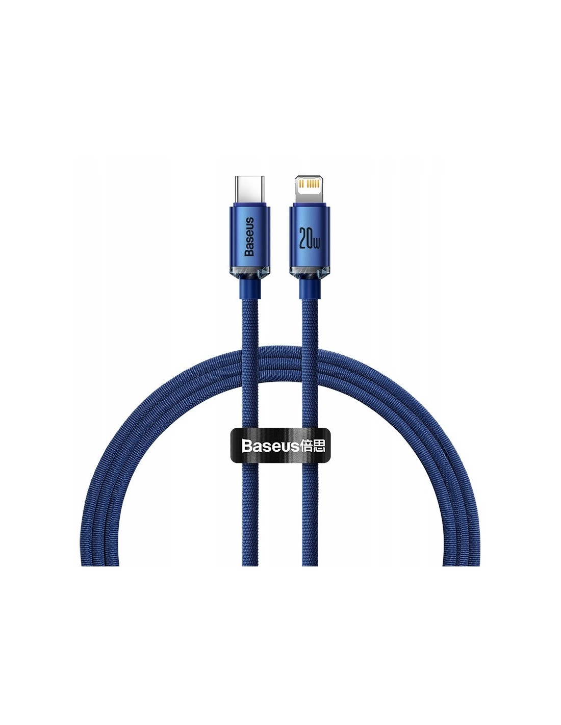 Baseus Crystal Shine Kabel USB-C Do Lightning 20W 1.2m Niebieski