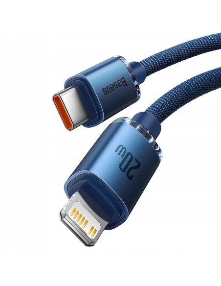 Baseus Crystal Shine Kabel USB-C Do Lightning 20W 1.2m Niebieski